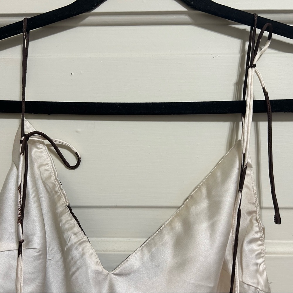 Silky Cow print Mini Slip Dress - Picture 2 of 7